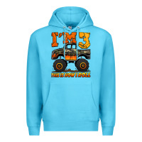 Ocean Blue i'm three this is how i roll monster truck birthday Premium Hoodie - Jasminsmagicworld