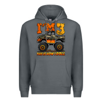 Rock i'm three this is how i roll monster truck birthday Premium Hoodie - Jasminsmagicworld