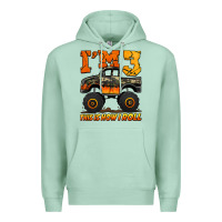 Seafoam i'm three this is how i roll monster truck birthday Premium Hoodie - Jasminsmagicworld