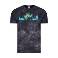 Cloud Black jumping bass fishing 16oz libbey cup Vintage Tee - HRA Design Shop