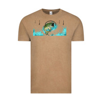 Vintage Coffee jumping bass fishing 16oz libbey cup Vintage Tee - HRA Design Shop