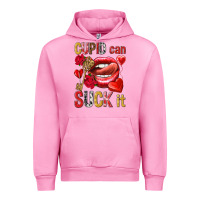 Fuchsia Pink Cupid can suck it Valentine'S Day Urban Hoodie - HowdyJamesFarm