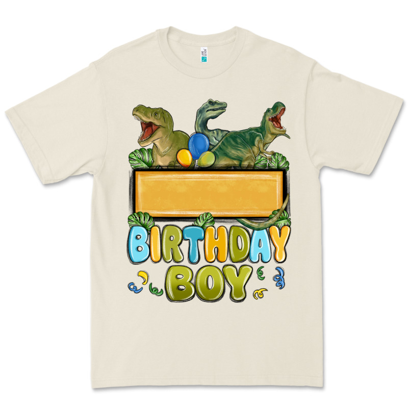 Customized Dinosaur Birthday Boy Premium Tee by MaliasSmallBusiness | Teevron