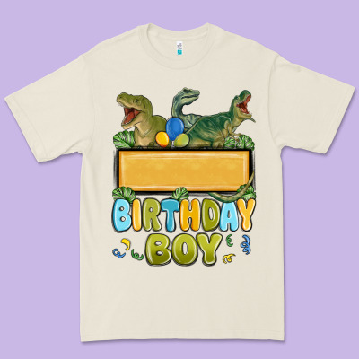 Premium Tee customized dinosaur birthday boy