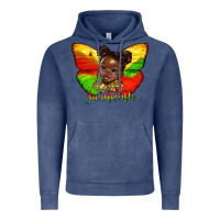 Vintage Denim juneteenth butterfly black girl Vintage Hoodie - HRA Design Shop
