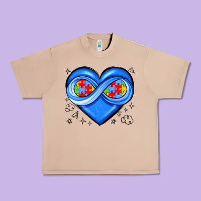 Infinity Heart Autism Awareness Urban Heavy Tee Designed By Jahusdesignshop