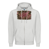 Dove Grey Camouflage Pink Leopard Background Zipper Hoodie - Jasminsmagicworld