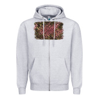 Heather Grey Camouflage Pink Leopard Background Zipper Hoodie - Jasminsmagicworld