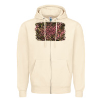 Sandshell Camouflage Pink Leopard Background Zipper Hoodie - Jasminsmagicworld