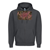 Smoke Camouflage Pink Leopard Background Zipper Hoodie - Jasminsmagicworld