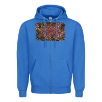 True Royal Camouflage Pink Leopard Background Zipper Hoodie - Jasminsmagicworld