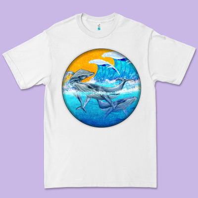 Humpback Whale Premium Tee Designed By Barkaloodesign
