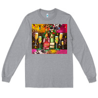 Heather Grey Christmas champagne bottles and Long Sleeve Tee - AdoDesignShop