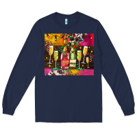 Navy Christmas champagne bottles and Long Sleeve Tee - AdoDesignShop