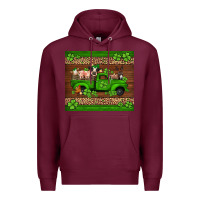Burgundy st Patricks farm animals truck Premium Hoodie - Jasminsmagicworld