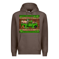 Coffee st Patricks farm animals truck Premium Hoodie - Jasminsmagicworld