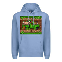 Colony Blue st Patricks farm animals truck Premium Hoodie - Jasminsmagicworld