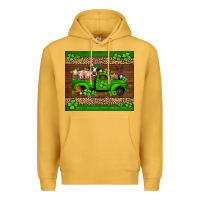 Mustard st Patricks farm animals truck Premium Hoodie - Jasminsmagicworld