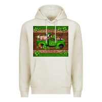 Oatmeal Heather st Patricks farm animals truck Premium Hoodie - Jasminsmagicworld