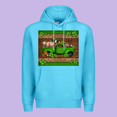 St Patricks Farm Animals Truck Premium Hoodie Designed By Jasminsmagicworld