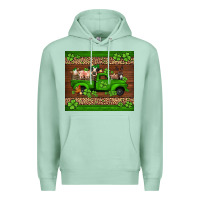 Seafoam st Patricks farm animals truck Premium Hoodie - Jasminsmagicworld