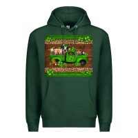Sports Green st Patricks farm animals truck Premium Hoodie - Jasminsmagicworld