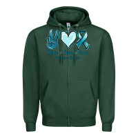 Sports Green Peace Love Cure Ovarian Cancer Zipper Hoodie - Jasminsmagicworld