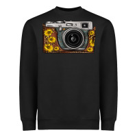 Black sunflower leopard vintage camera Heavyweight Sweatshirt - FaDigitalArtStudio