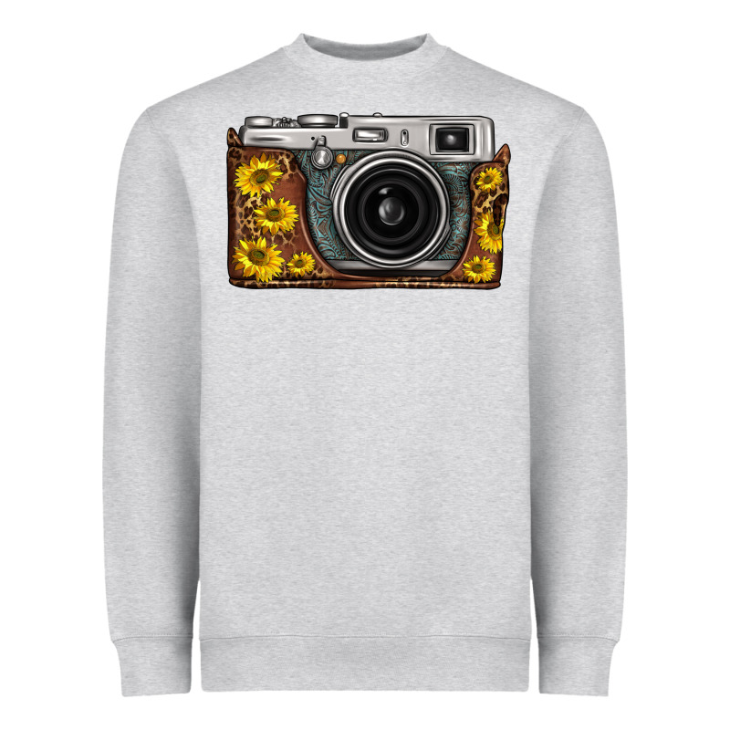 Sunflower Leopard Vintage Camera Heavyweight Sweatshirt by FaDigitalArtStudio | Teevron
