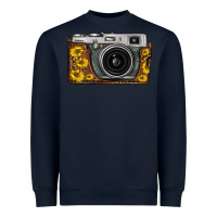 Navy sunflower leopard vintage camera Heavyweight Sweatshirt - FaDigitalArtStudio