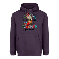 Plum coffee gives me teacher power Heavyweight Hoodie - NancyCooperArtShop