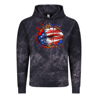 Cloud Black Leopard American flag lips Vintage Hoodie - Neo Western