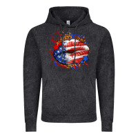 Vintage Black Leopard American flag lips Vintage Hoodie - Neo Western