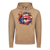 Vintage Coffee Leopard American flag lips Vintage Hoodie - Neo Western