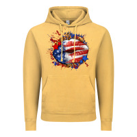 Leopard American Flag Lips Vintage Hoodie | Teevron