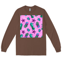 Chestnut summer ocean seamless pattern Long Sleeve Tee - BundleAndBundleShop
