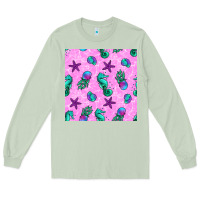 Matcha summer ocean seamless pattern Long Sleeve Tee - BundleAndBundleShop