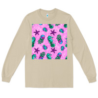 Mushroom summer ocean seamless pattern Long Sleeve Tee - BundleAndBundleShop
