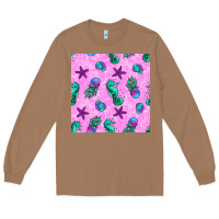 Toasted Coconut summer ocean seamless pattern Long Sleeve Tee - BundleAndBundleShop