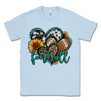 Dusty Blue football hearts Classic Tee - Jasminsmagicworld