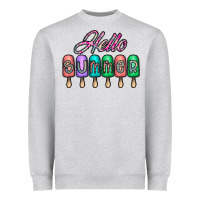 Heather Grey hello summer Heavyweight Sweatshirt - CowhideDigitalArt