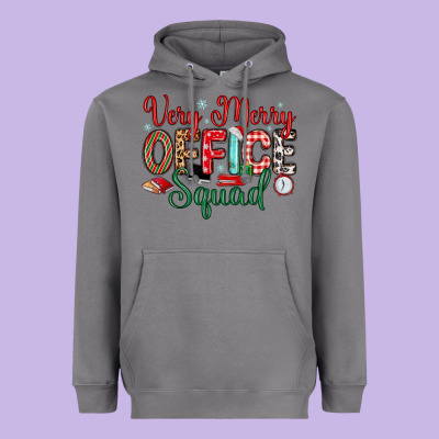 Very Merry Office Squad Heavyweight Hoodie Designed By Maliassmallbusiness
