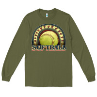 Army Green softball rainbow Long Sleeve Tee - JahusDesignShop