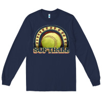 Navy softball rainbow Long Sleeve Tee - JahusDesignShop