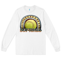 White softball rainbow Long Sleeve Tee - JahusDesignShop