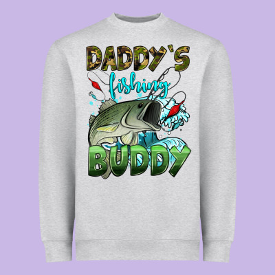 Daddy's Fishing Buddy Heavyweight Sweatshirt Designed By Hra Design Shop