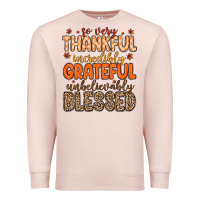Pale Pink so very thankful incredibly grateful unbelievably Premium Sweatshirt - MaliasSmallBusiness