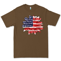 Cacao american flag sunflower Premium Tee - MaliasSmallBusiness