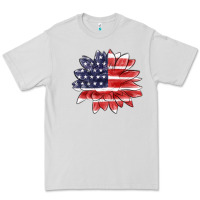 Dove Grey american flag sunflower Premium Tee - MaliasSmallBusiness