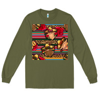 Army Green mexican gnomes seamless pattern Long Sleeve Tee - BundleAndBundleShop